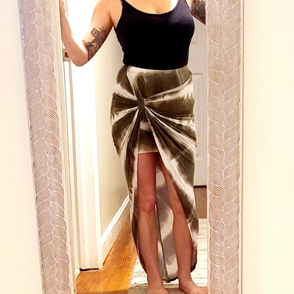 Tye Die, HighLow Pencil Mini Skirt